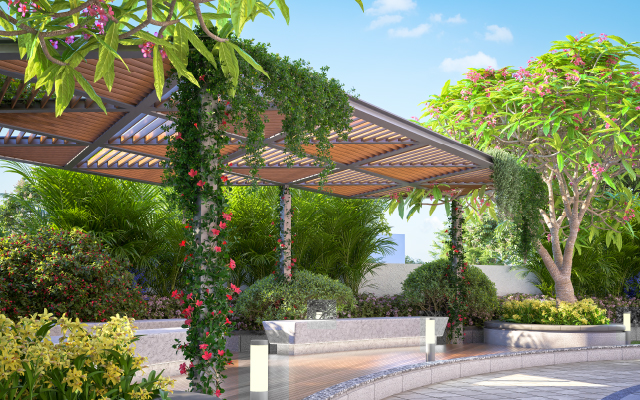 06-Park Seating area-pargola-